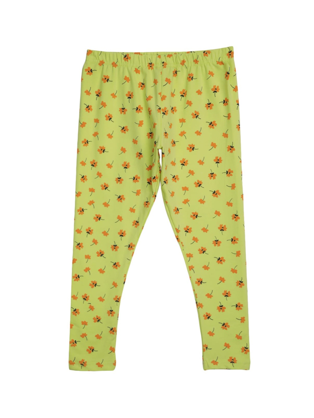 

V-Mart Girls Printed Ankle Length Leggings, Green