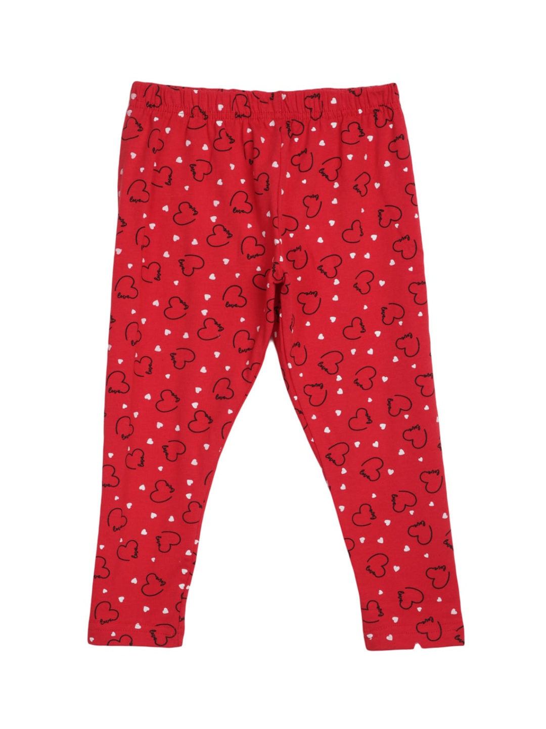 

V-Mart Girls Conversational Printed Ankle Length Leggings, Red