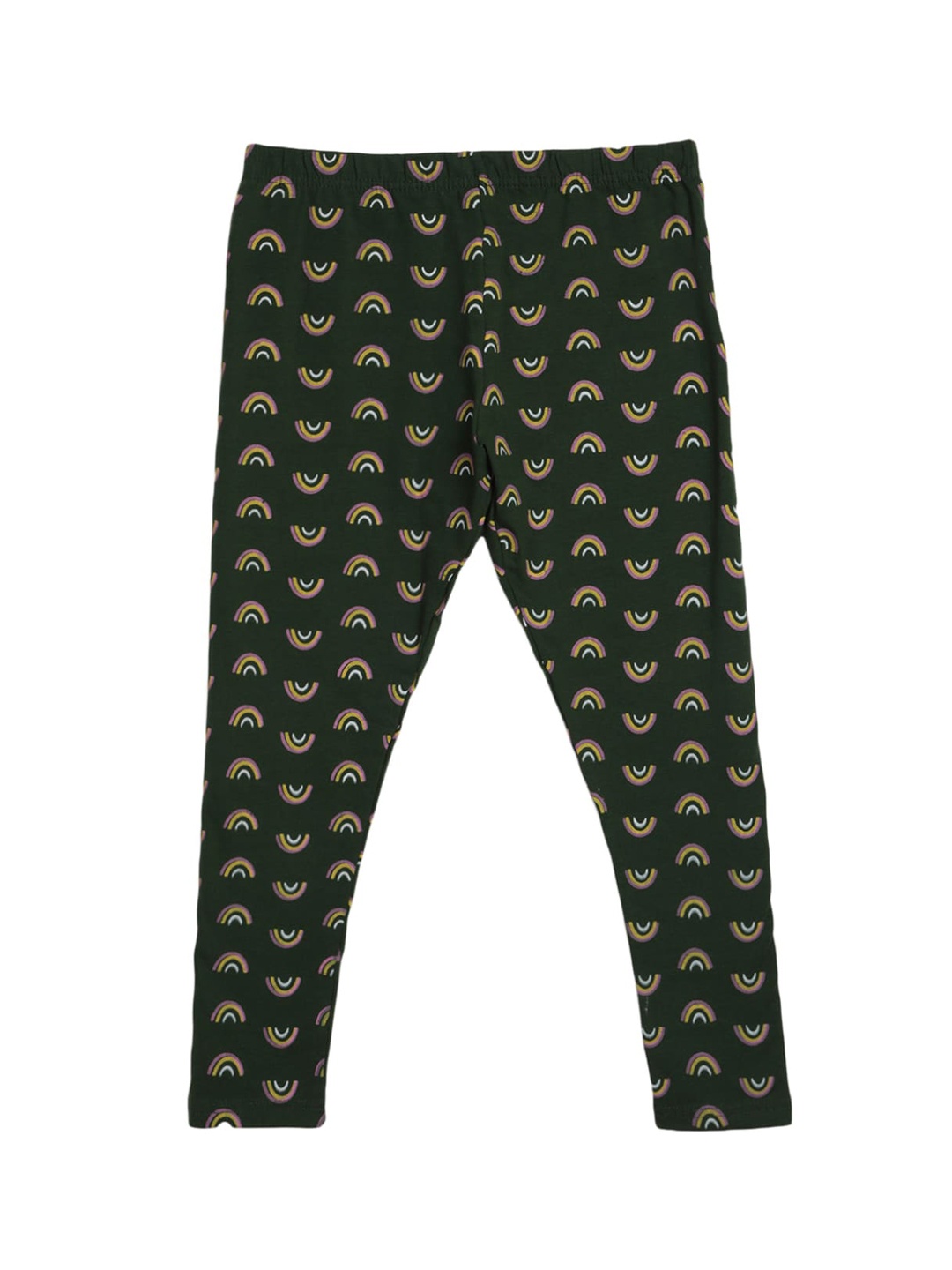 

V-Mart Girls Printed Ankle Length Leggings, Green