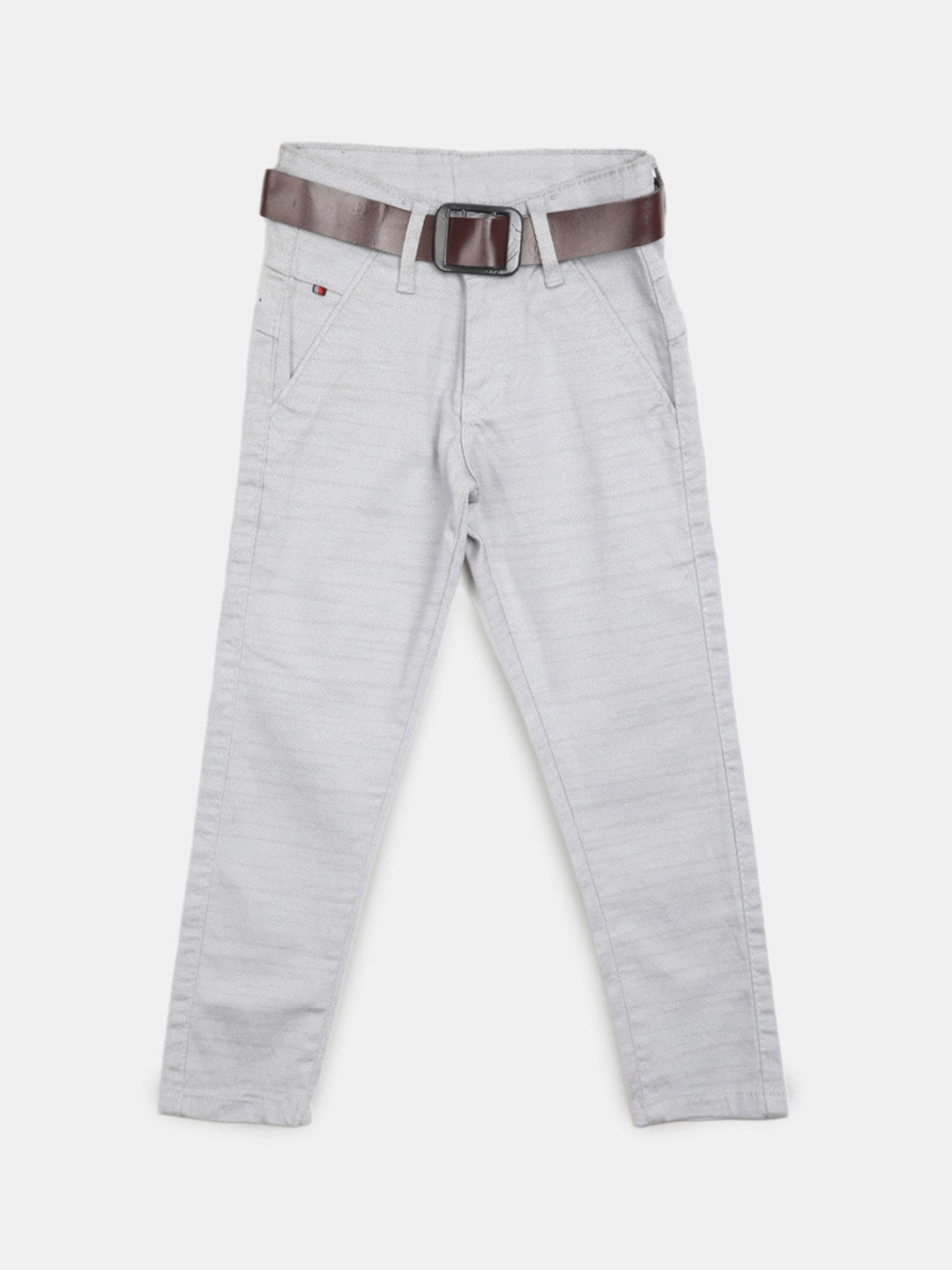 

V-Mart Boys Mid Rise Self Design Cotton Trousers, Grey