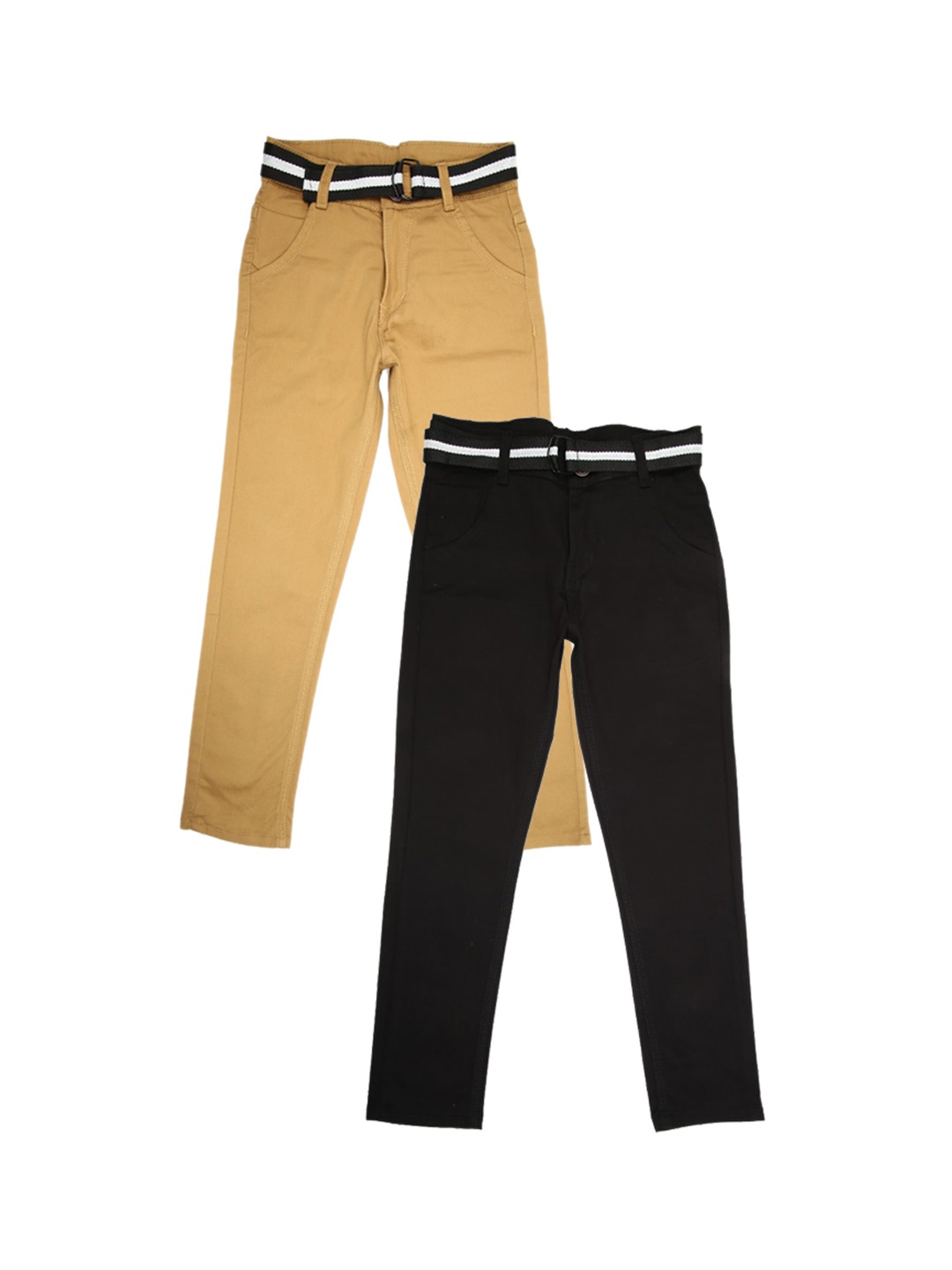 

V-Mart Boys Pack Of 2 Cotton Chinos, Black