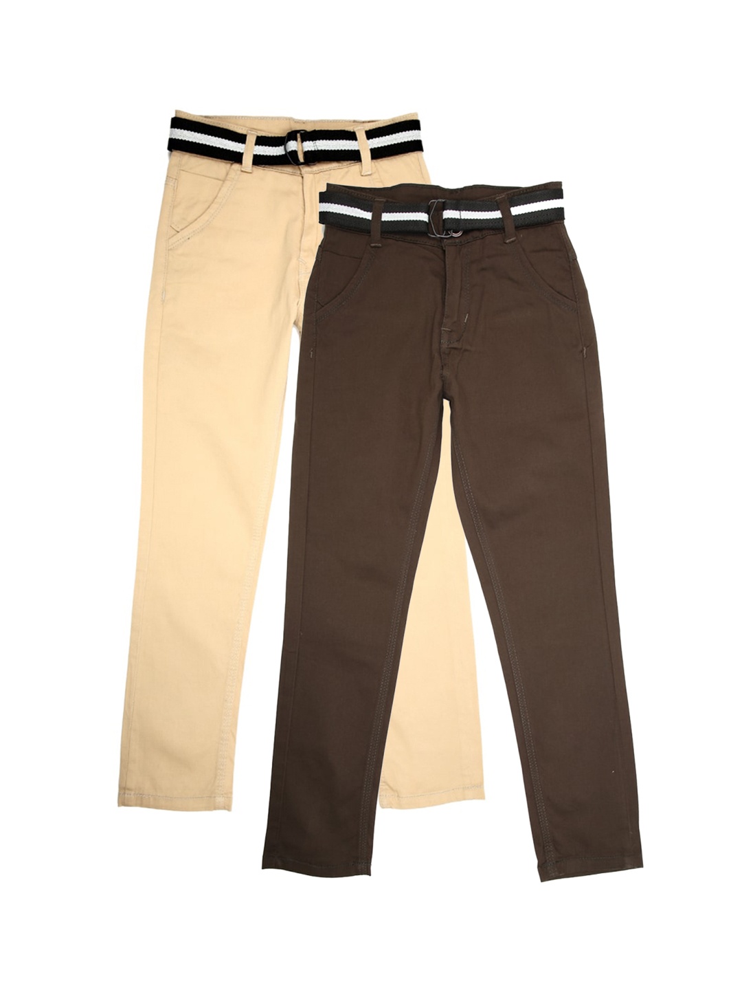 

V-Mart Boys Pack Of 2 Cotton Chinos, Beige