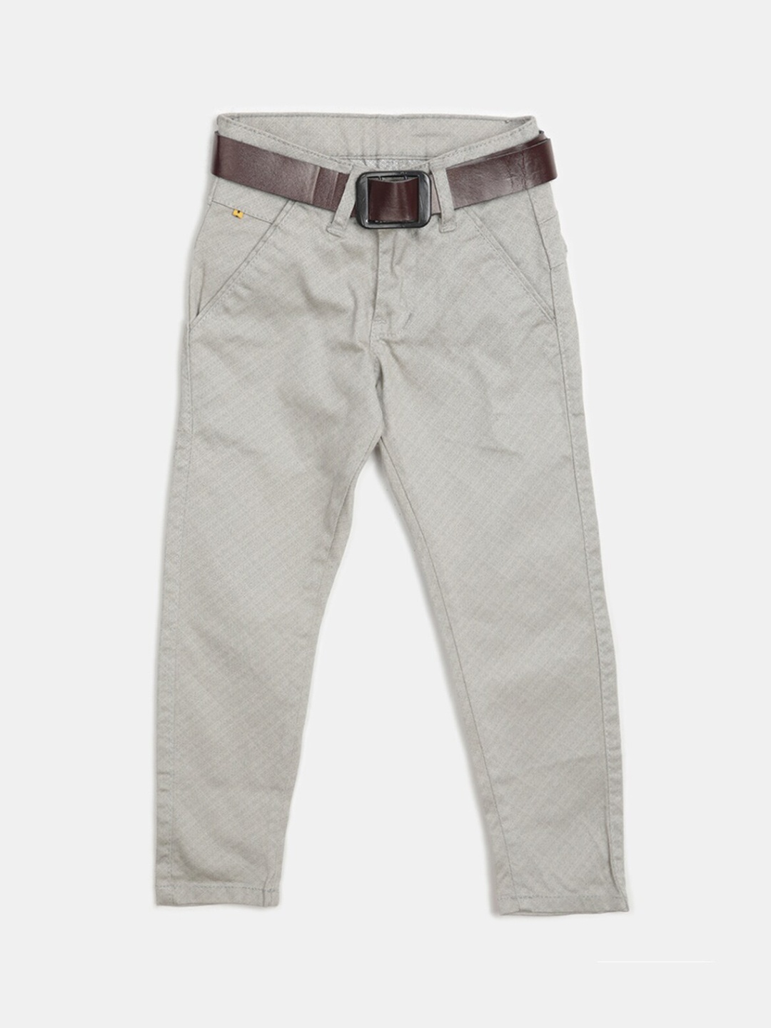 

V-Mart Boys Mid Rise Geometric Printed Cotton Trousers, Grey