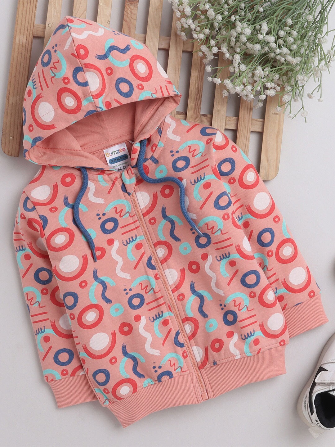 

BUMZEE Boys Printed Hooded Sweatshirt, Orange