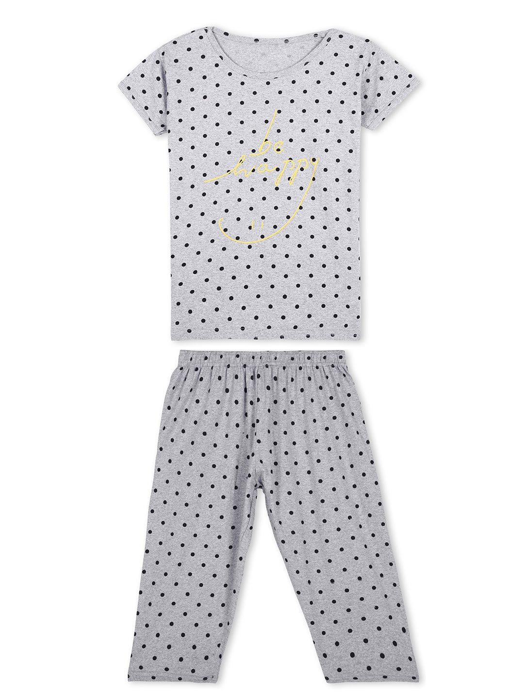 

BAESD Girls Polka Dots Printed Nightwear, Grey