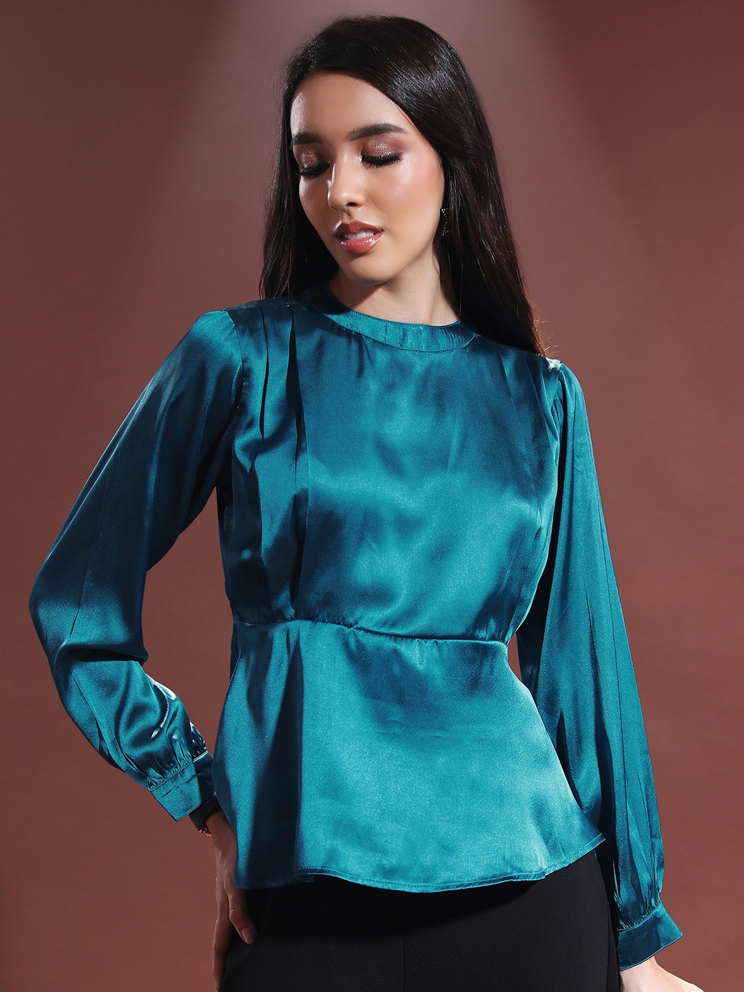 

Tokyo Talkies Cinched Waist Top, Teal