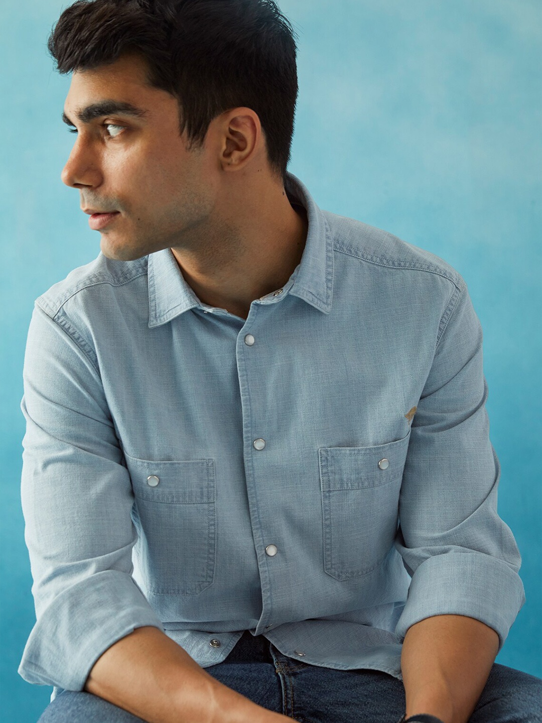 

Andamen Premium Regular Fit Cotton Casual Shirt, Blue