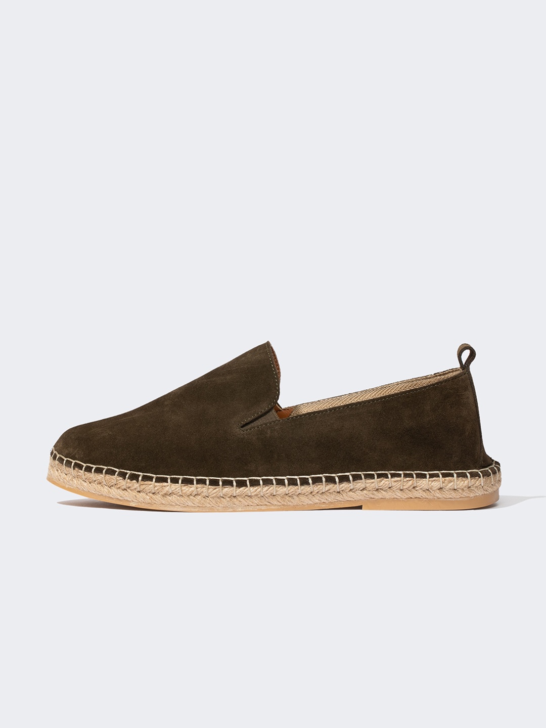 

DeFacto Men Contrast Sole Leather Espadrilles, Khaki