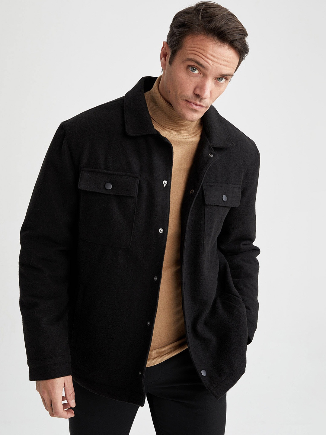 

DeFacto Spread Collar Tailored Jacket, Black