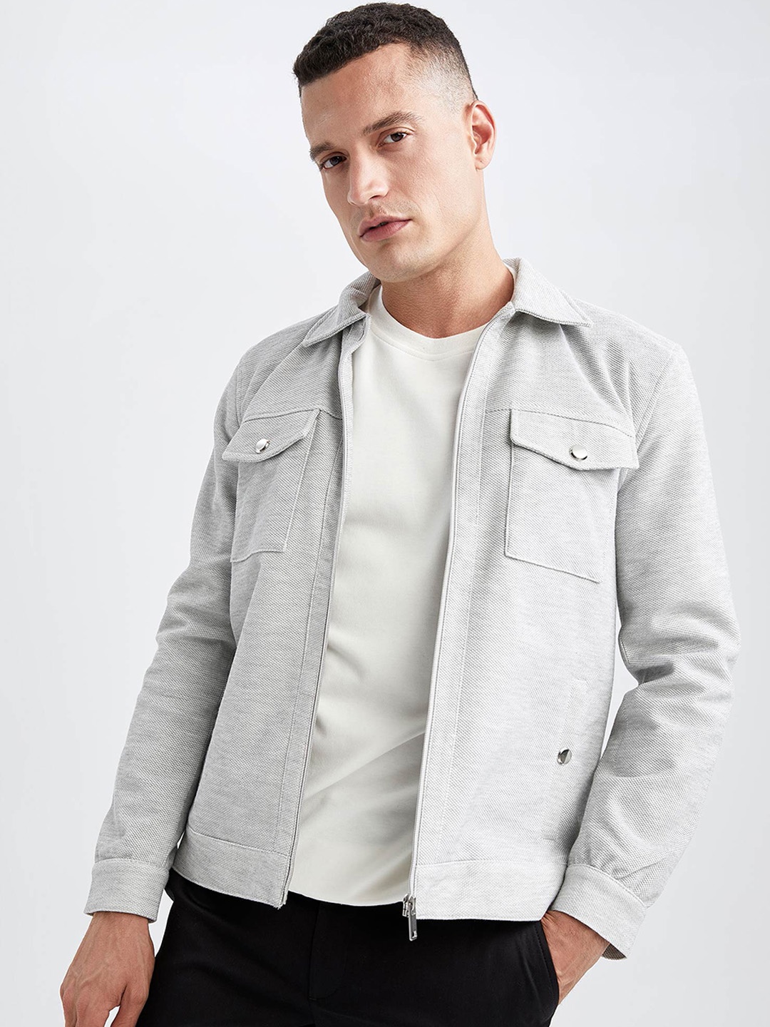 

DeFacto Spread Collar Tailored Jacket, Grey