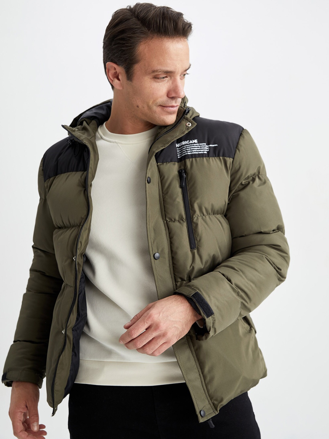 

DeFacto Bomber with Patchwork Jacket, Olive