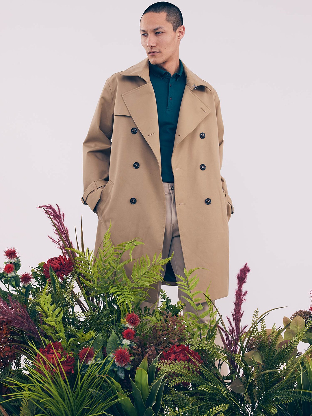 

DeFacto Floral Longline Tailored Jacket with Embroidered, Na