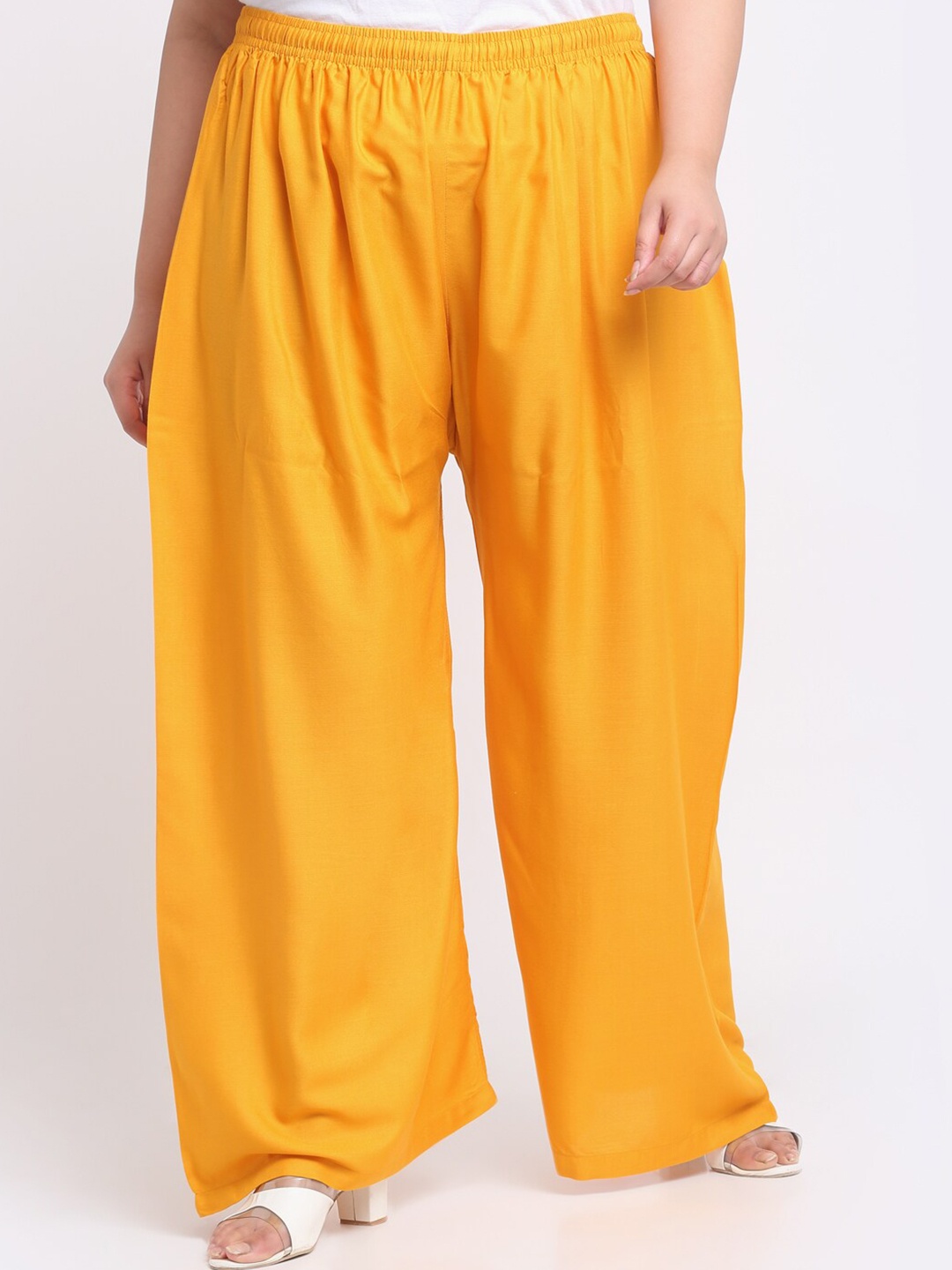 

Trend Level Plus Size Flared Ethnic Palazzos, Mustard