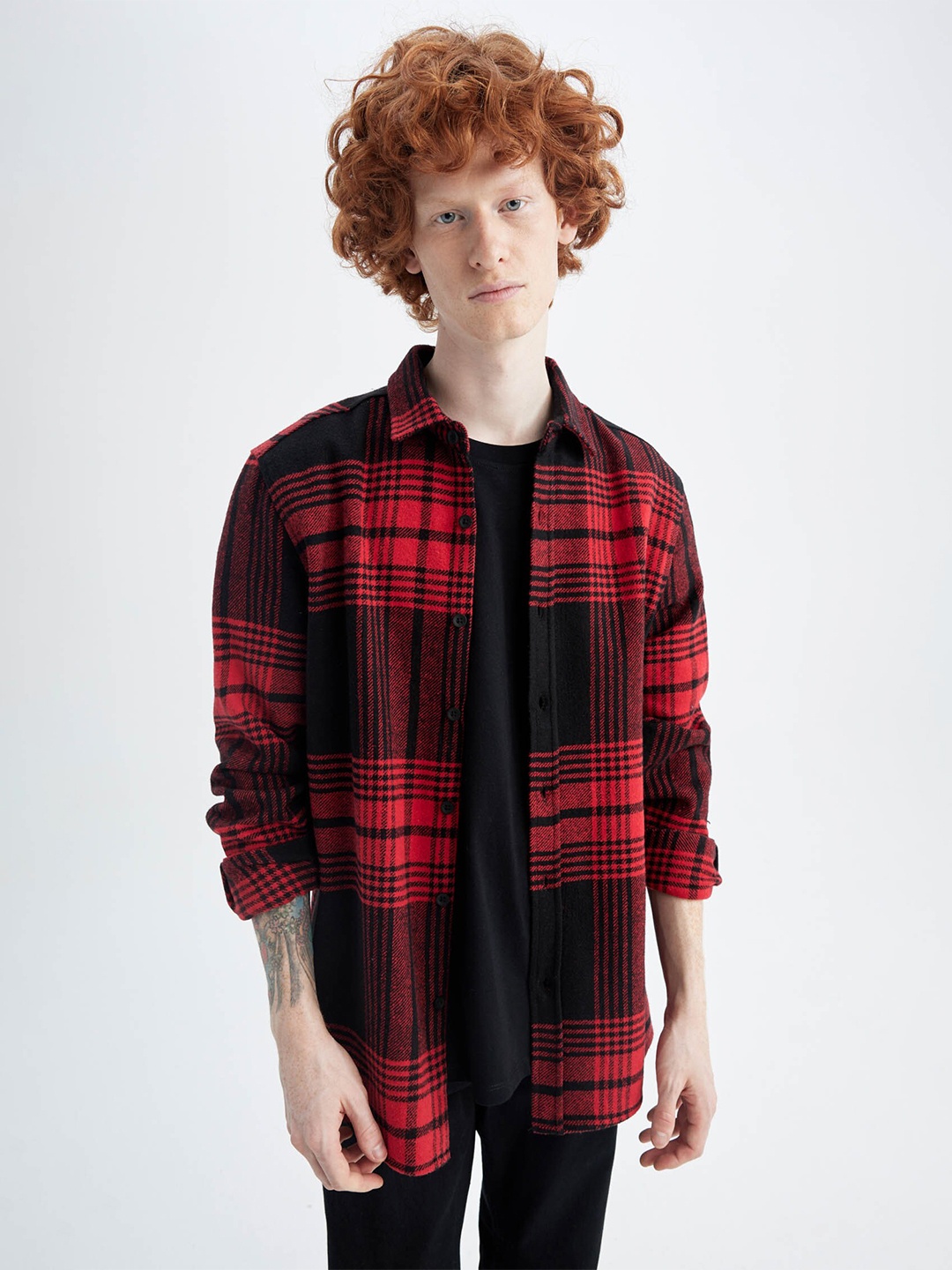 

DeFacto Tartan Checked Casual Shirt, Red