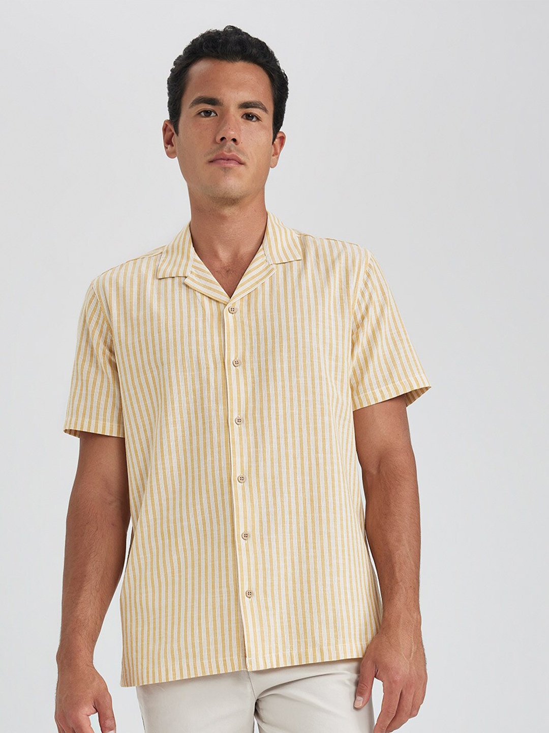 

DeFacto Striped Cotton Casual Shirt, Na