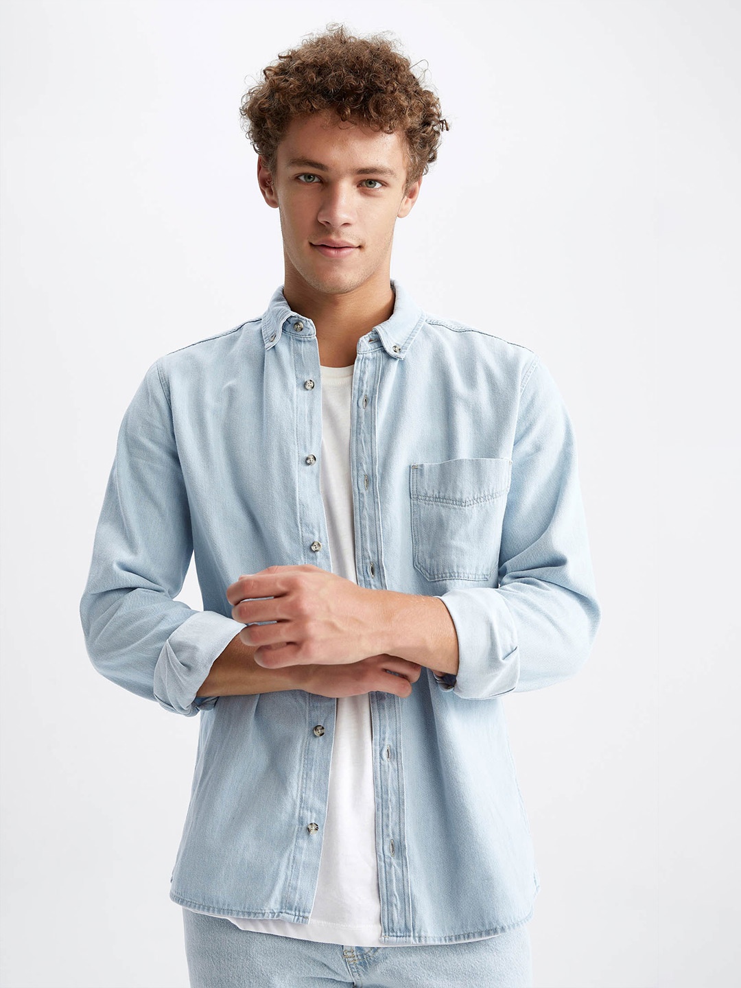 

DeFacto Opaque Casual Shirt, Blue