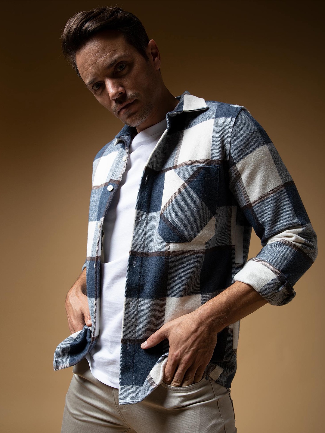 

DeFacto Tartan Checked Casual Shirt, White