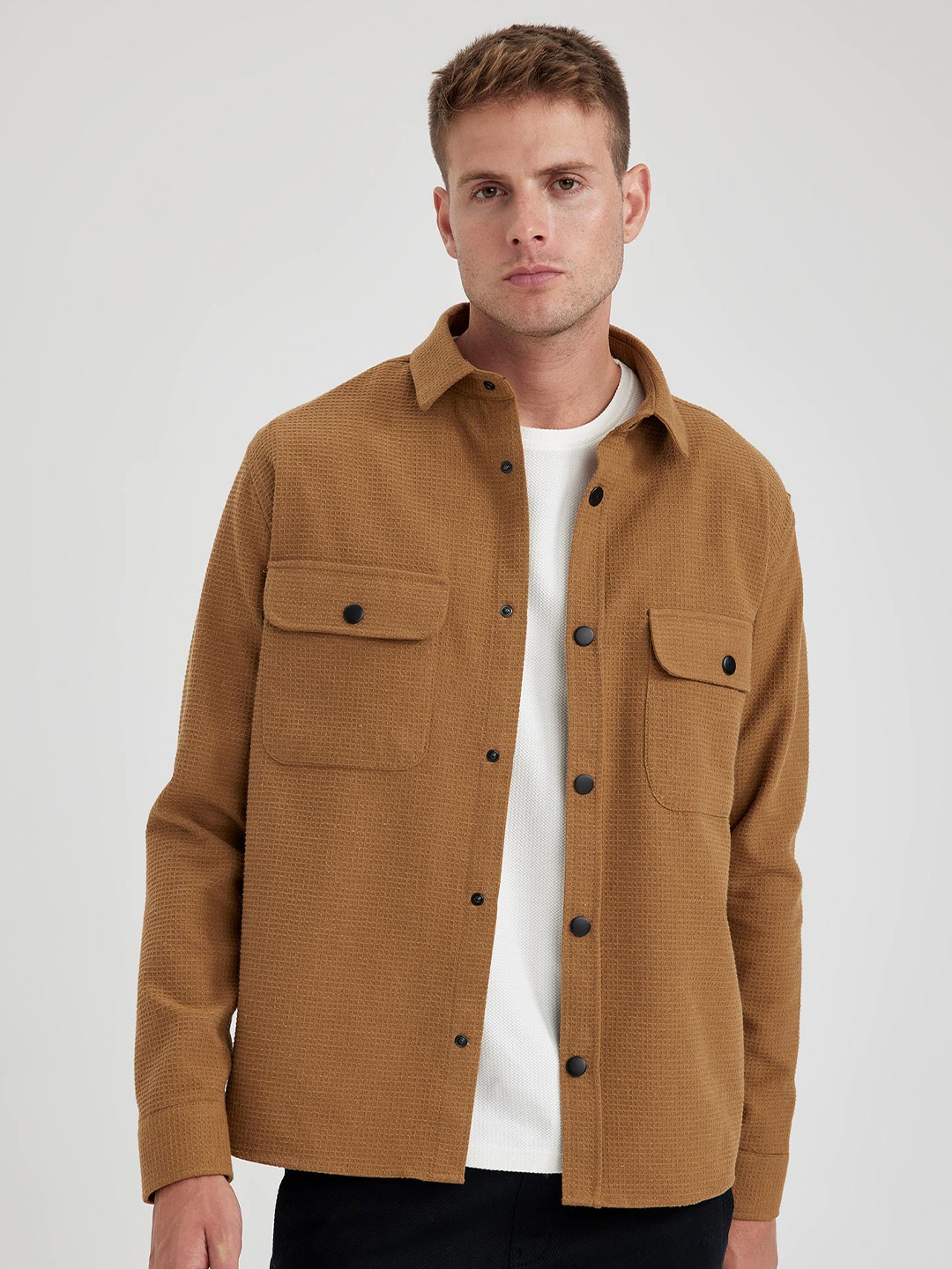 

DeFacto Opaque Casual Shirt, Brown