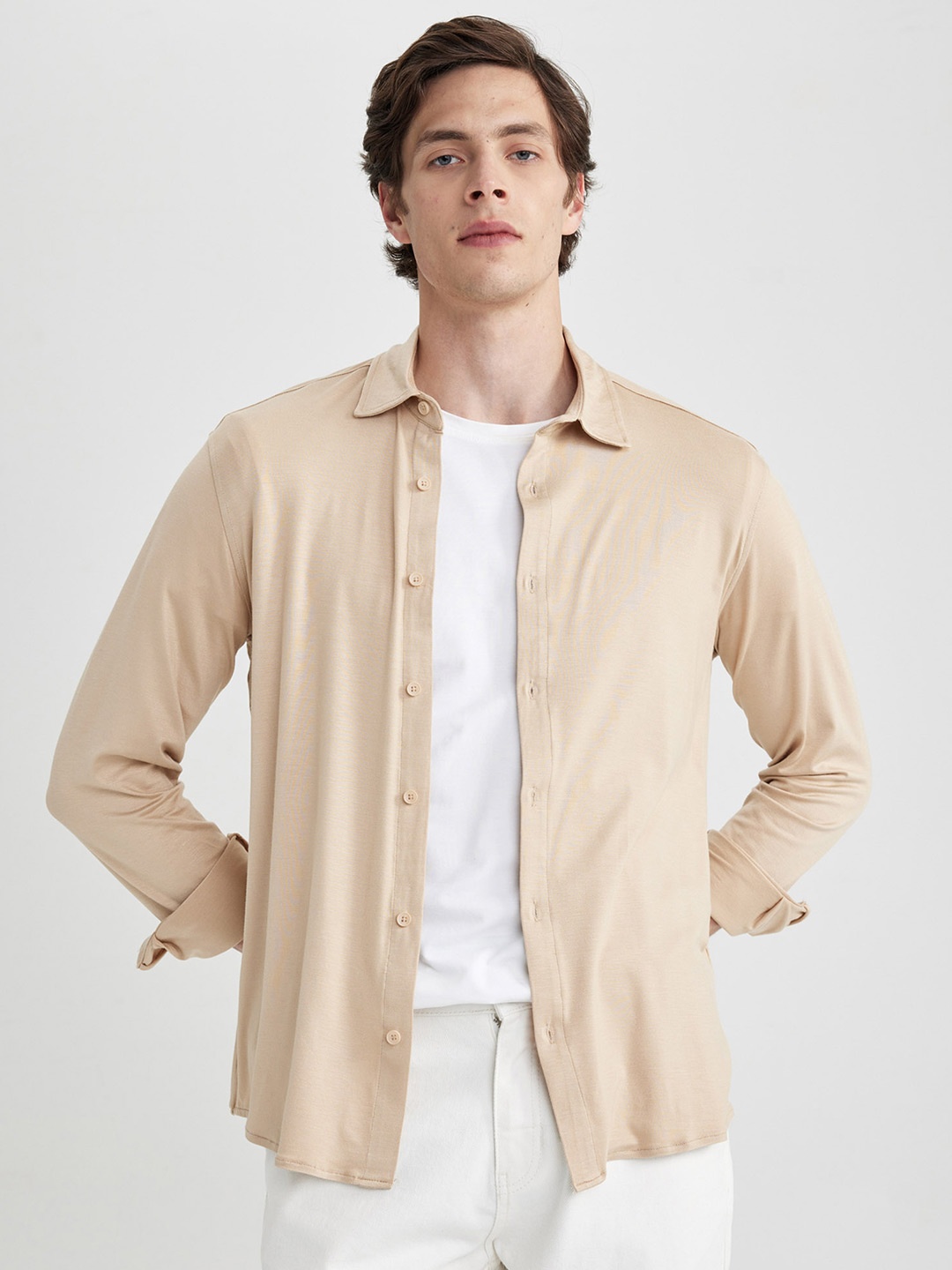 

DeFacto Opaque Casual Shirt, Cream