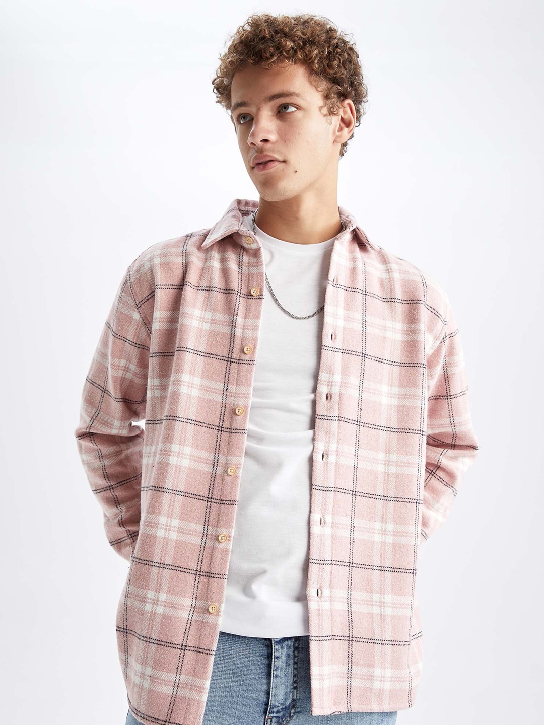 

DeFacto Tartan Checked Casual Shirt, Pink