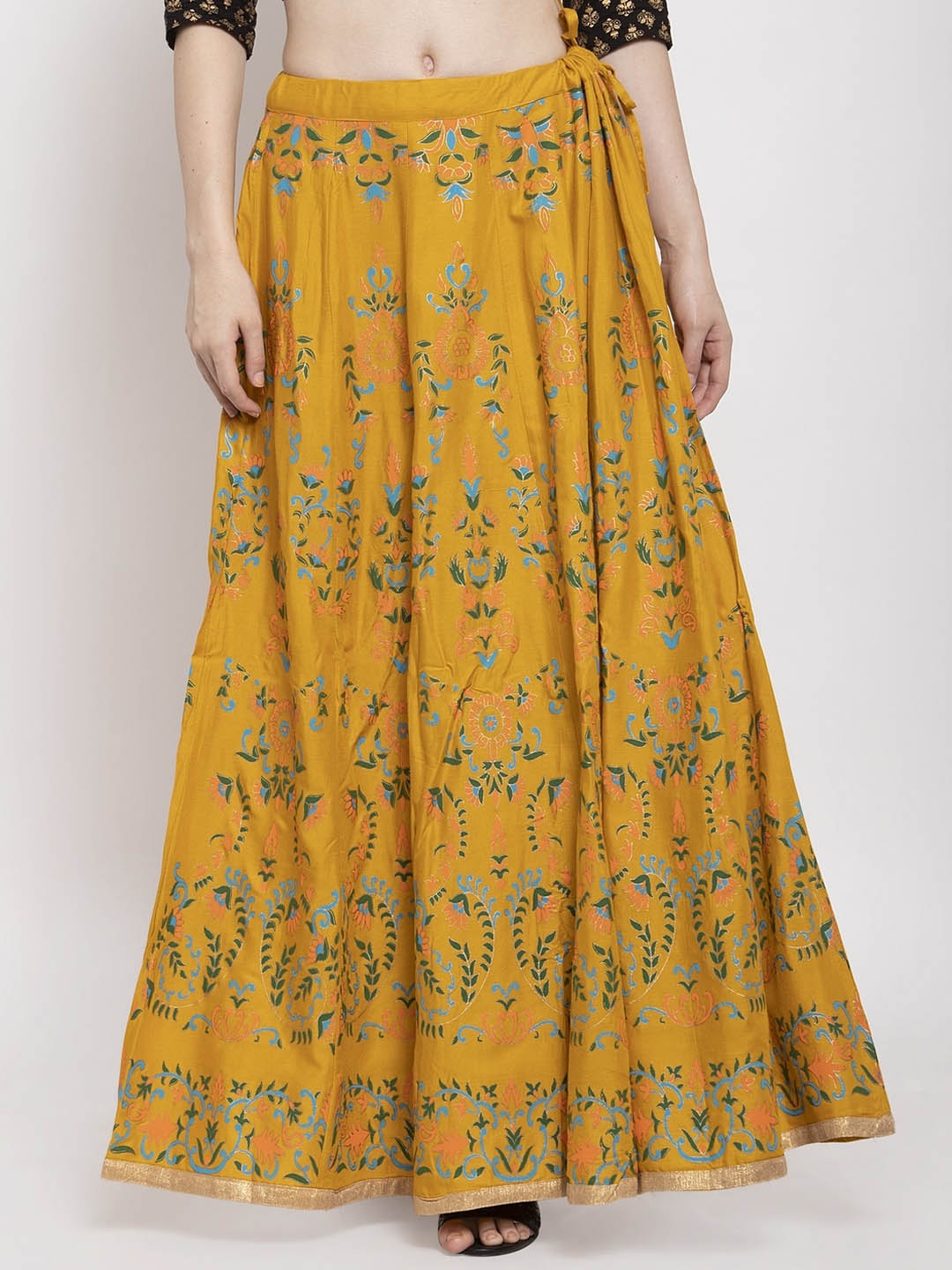 

Trend Level Floral Printed Flared Maxi Skirts, Mustard