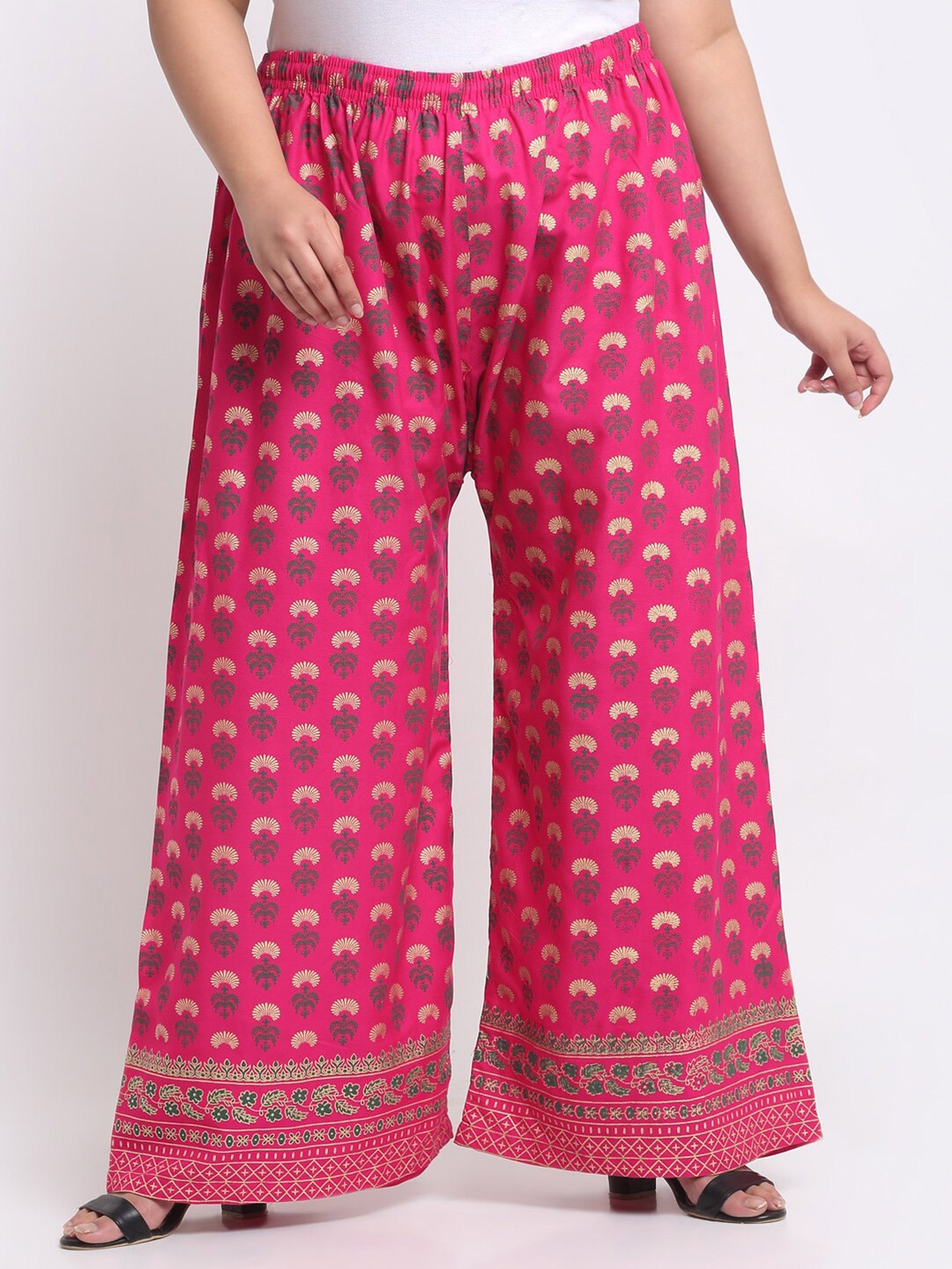 

Trend Level Women Ethnic Motifs Printed Flared Ethnic Palazzos, Pink