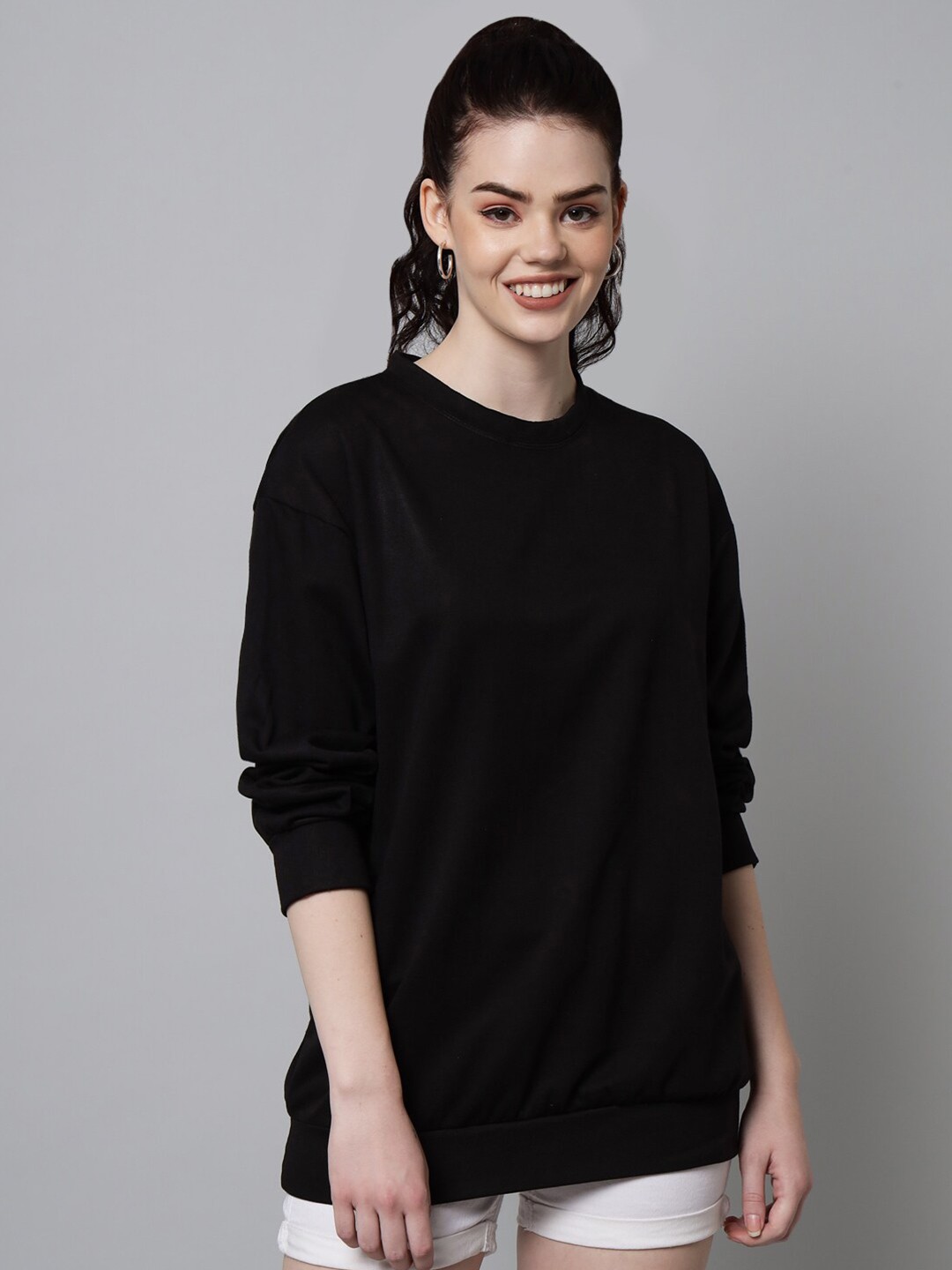 

Funday Fashion Round Neck Pullover, Black