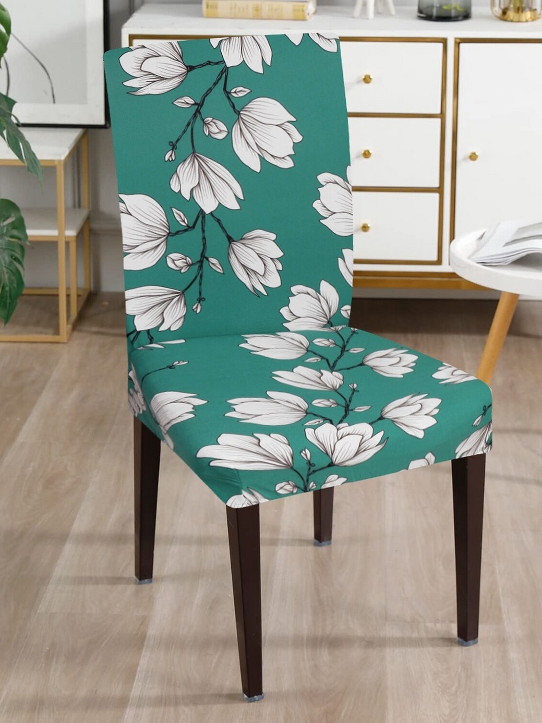 

Dakshya Industries Blue & White 4 Pieces Printed Stretchable Chair Covers