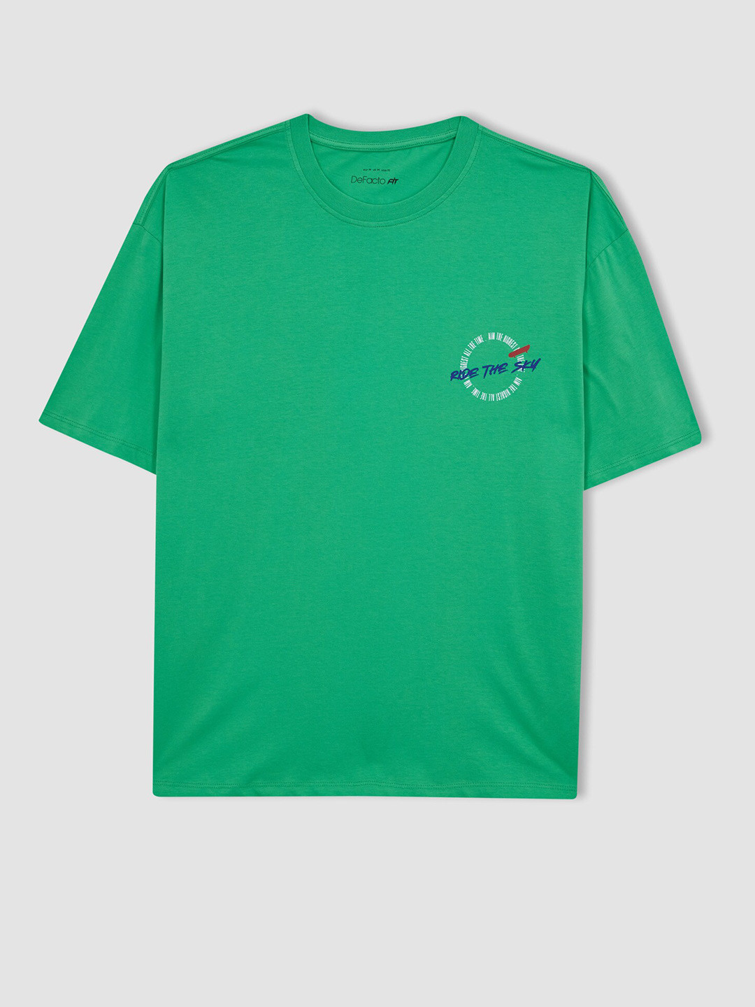 

DeFacto Round Neck Pure Cotton T-shirt, Green