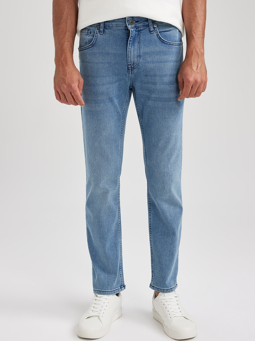 

DeFacto Regular Fit Mid-Rise Trousers, Blue