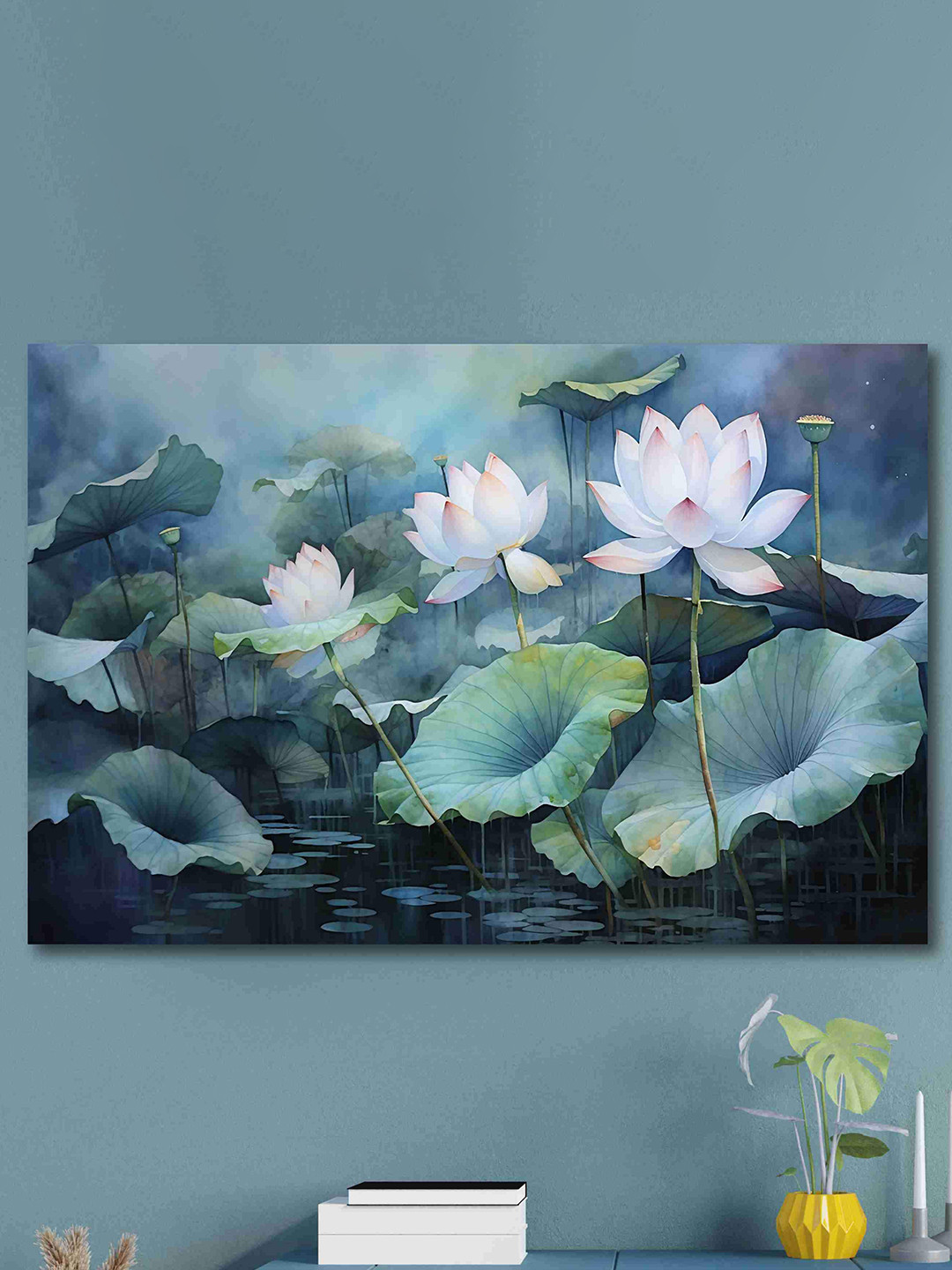 

SAF White & Orange Abstract Floral Painted Canvas Wall Art