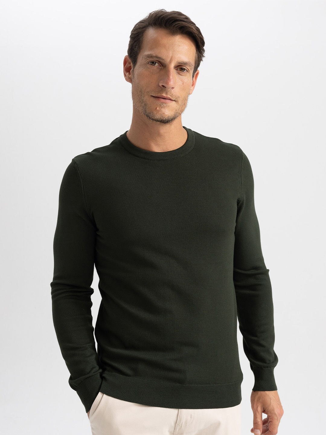 

DeFacto Ribbed Pullover Sweater, Black