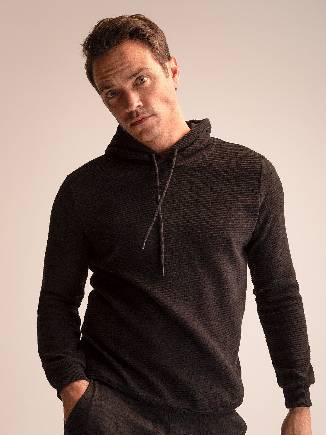 

DeFacto Hooded Long Sleeve Sweatshirt, Black