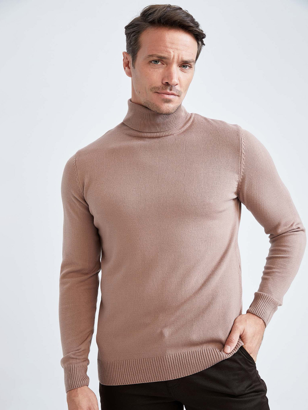 

DeFacto Turtle Neck Acrylic Pullover, Brown