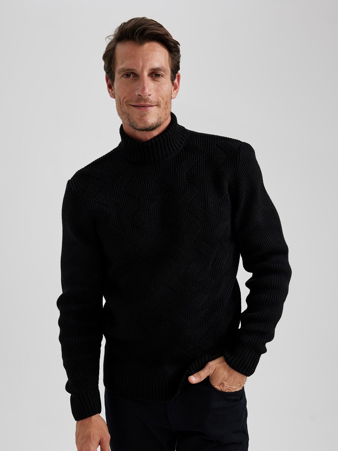 

DeFacto Turtle Neck Acrylic Pullover, Black