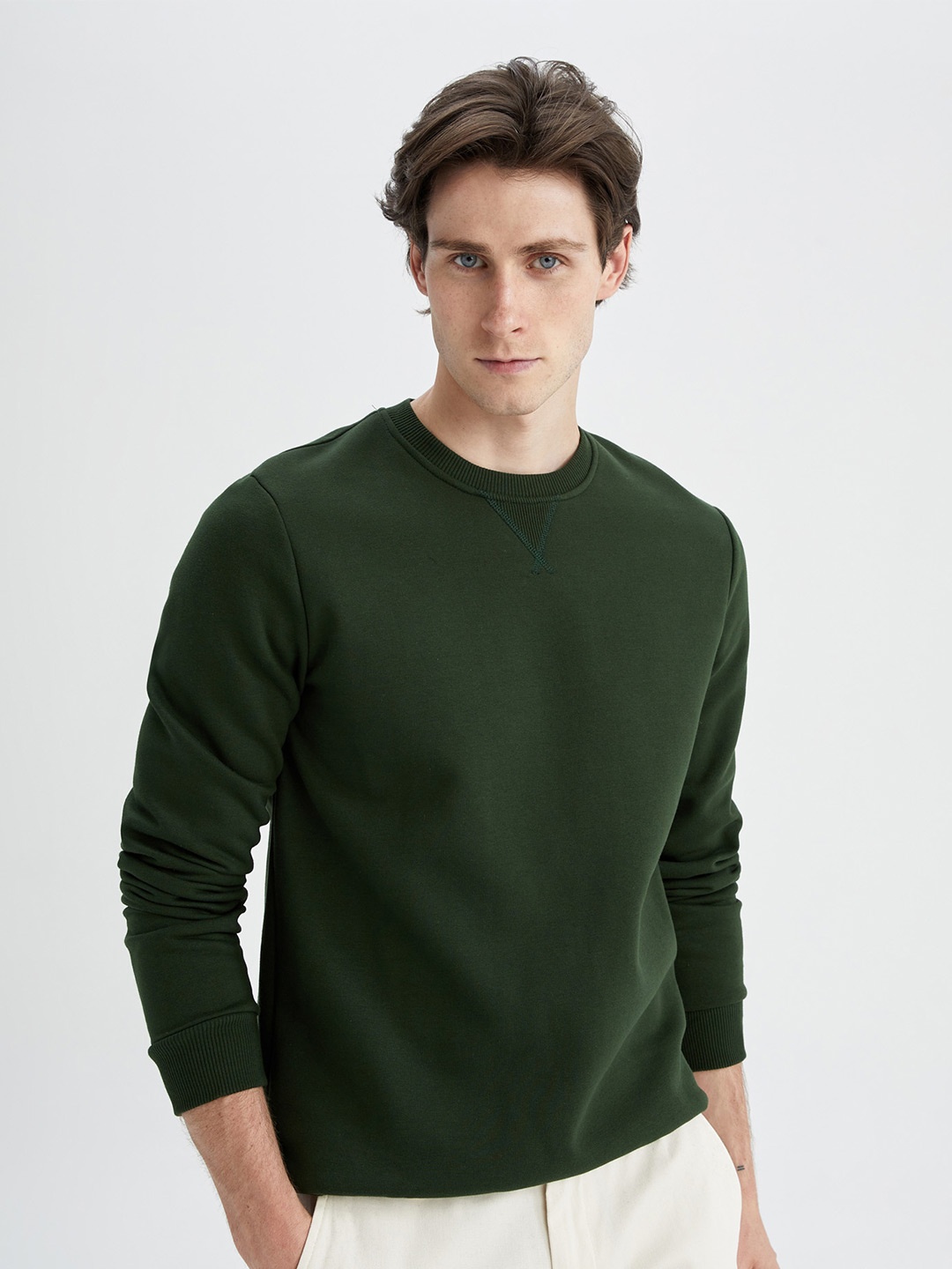 

DeFacto Round Neck Pullover, Green