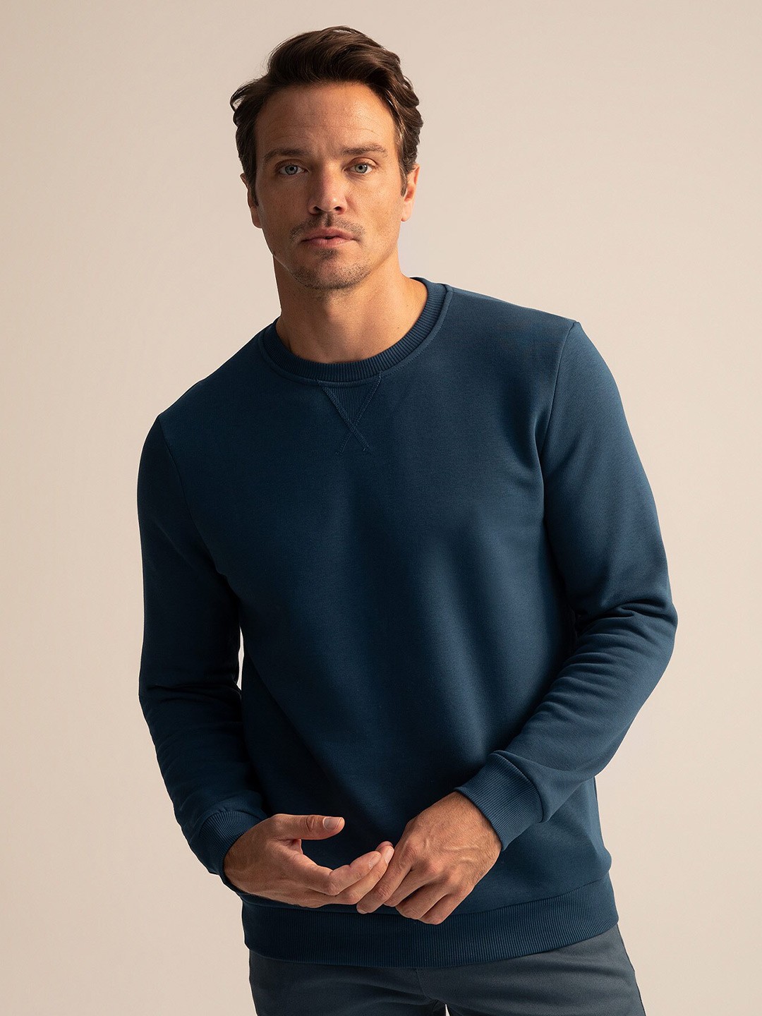

DeFacto Round Neck Pullover Sweaters, Teal