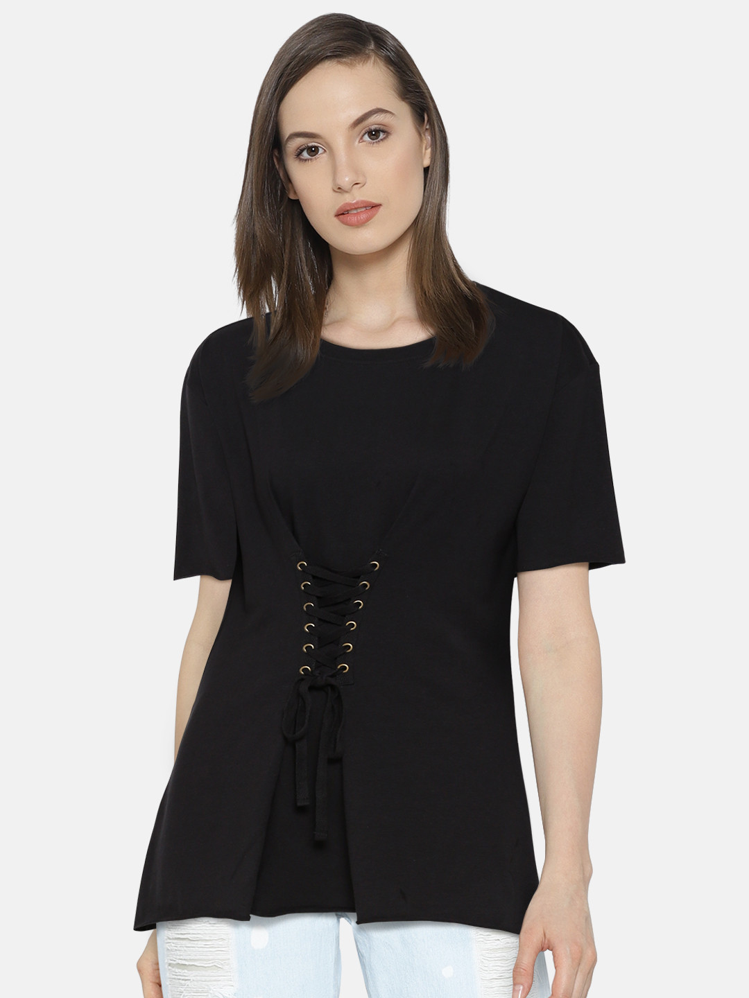 

ONLY Women Black Solid Top