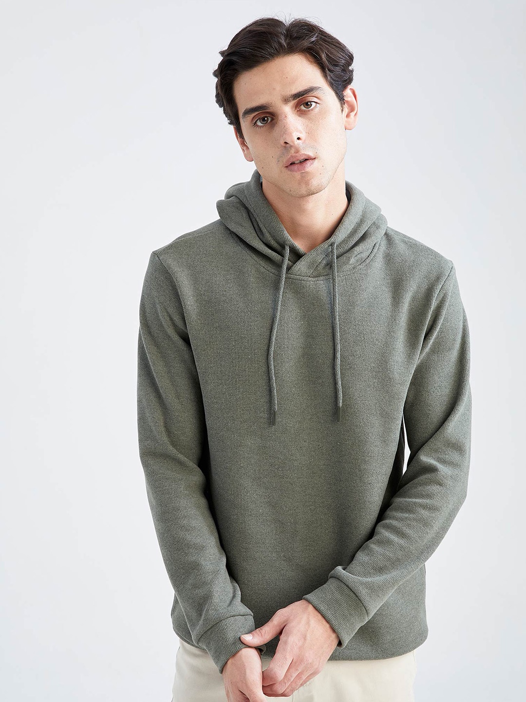 

DeFacto Hooded Sweatshirt, Khaki