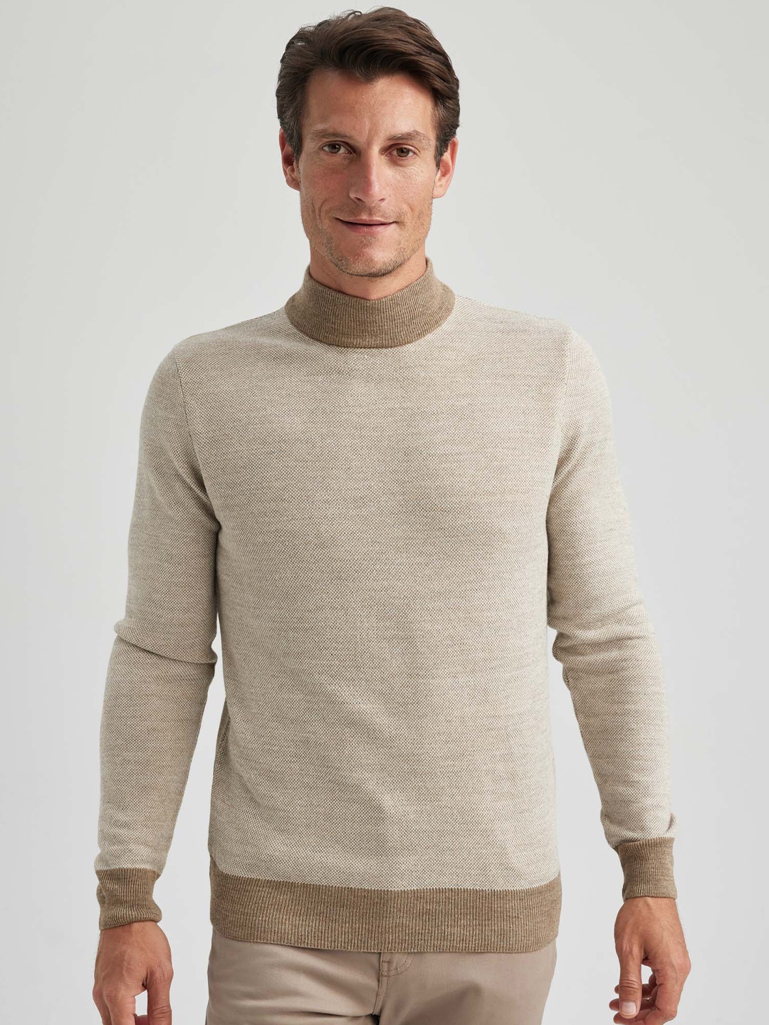 

DeFacto Turtle Neck Long Sleeves Acrylic Pullover, Cream