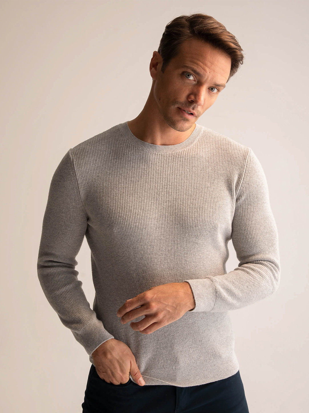 

DeFacto Round Neck Acrylic Pullover, Grey