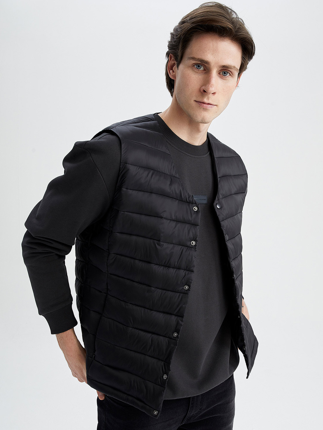 

DeFacto Polyester PU Coated Cardigan, Black