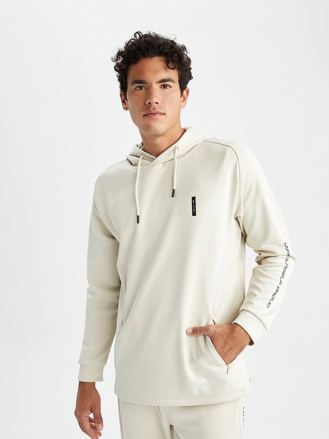 

DeFacto Hooded Pullover, Off white