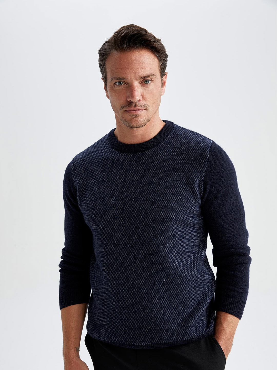 

DeFacto Round Neck Pullover, Navy blue