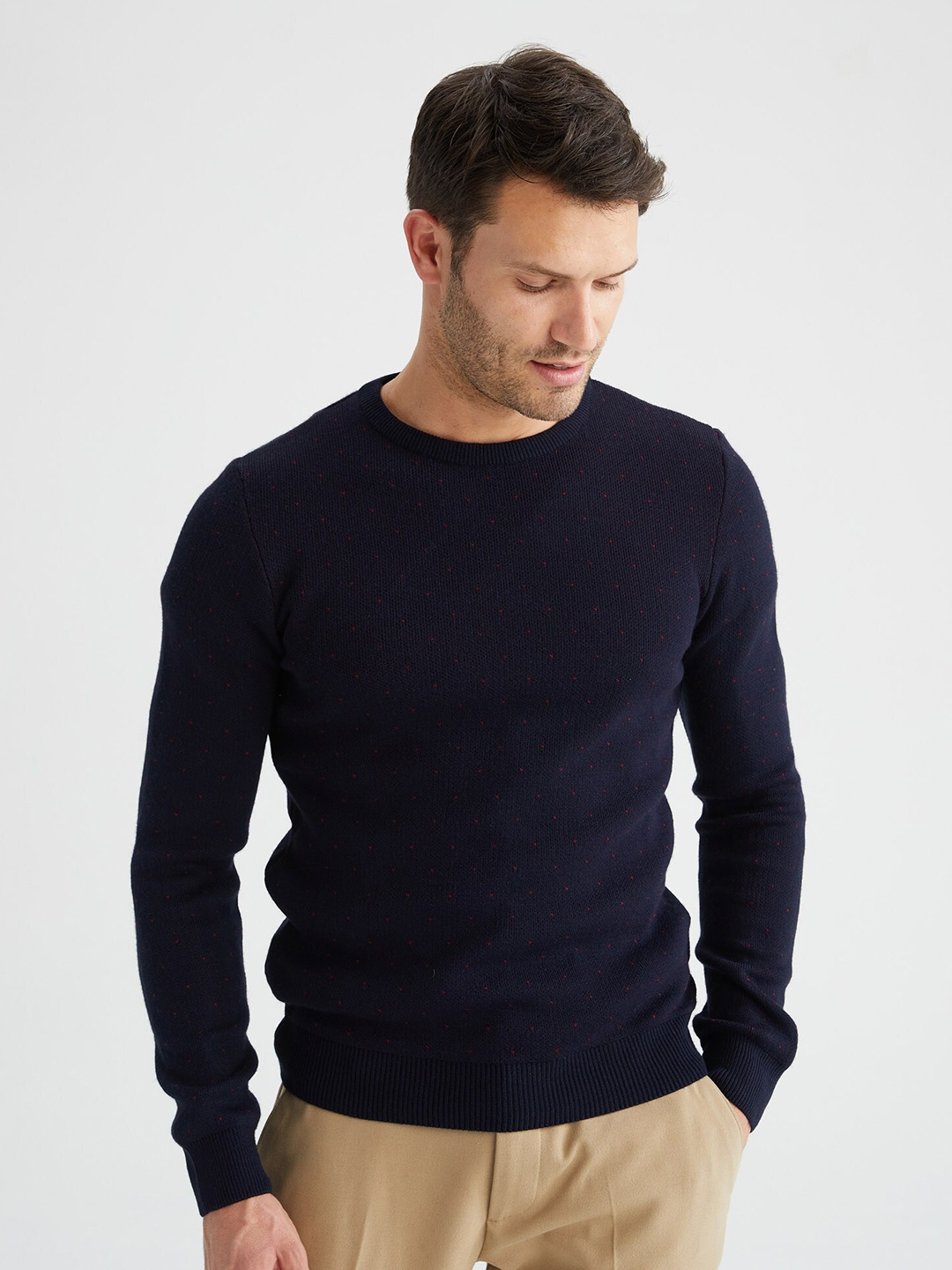 

DeFacto Ribbed Acrylic Pullover, Black