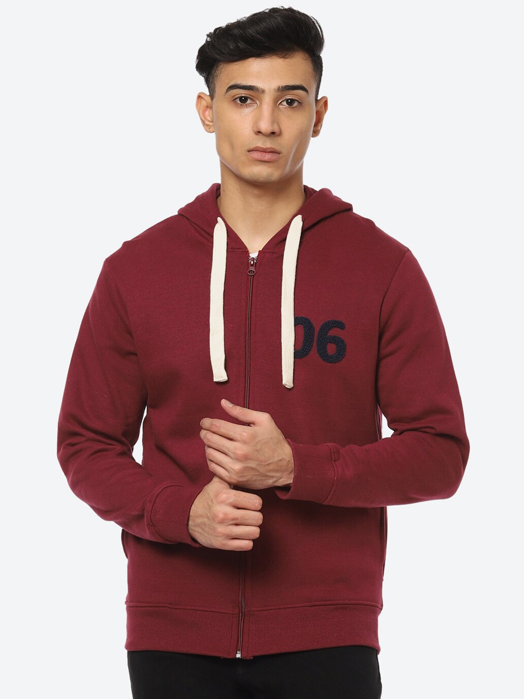 

2Bme Men Maroon Hooded Sweatshirt