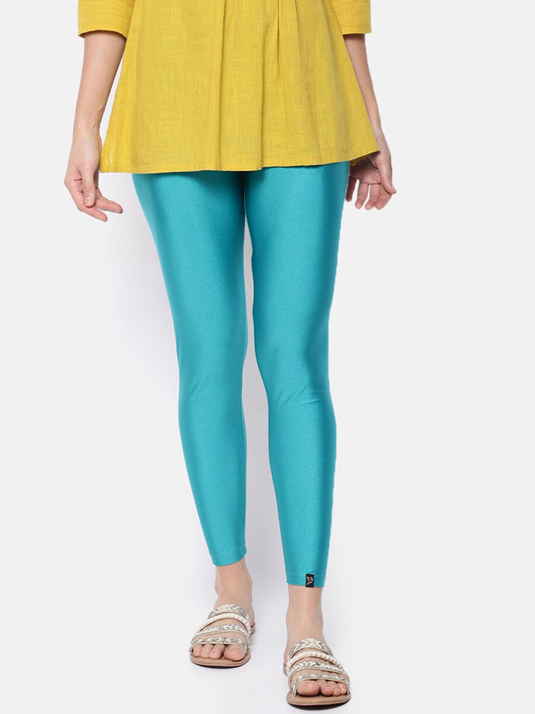 

TWIN BIRDS Shimmer Ankle Length Leggings, Blue