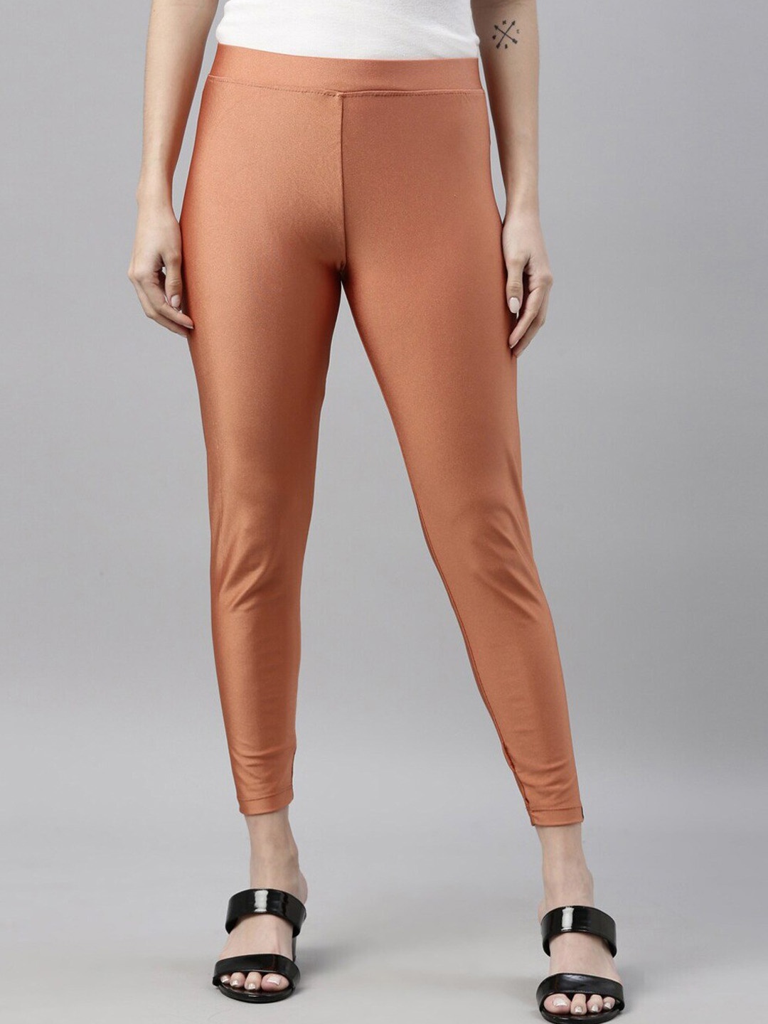 

TWIN BIRDS Shimmer Ankle Length Leggings, Copper