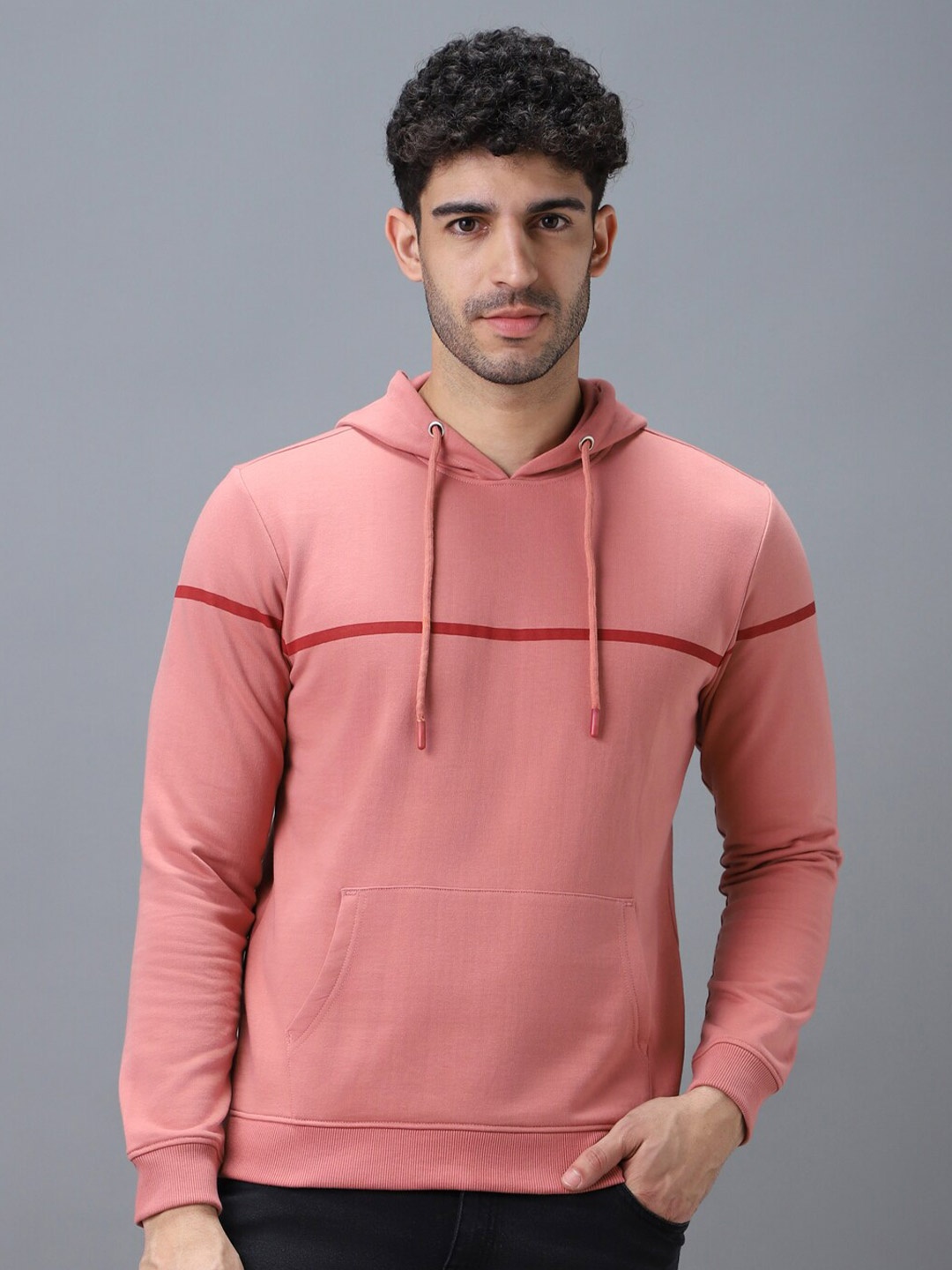 

Urbano Fashion Cotton Solid Hooded Neck Sweatshirt, Pink