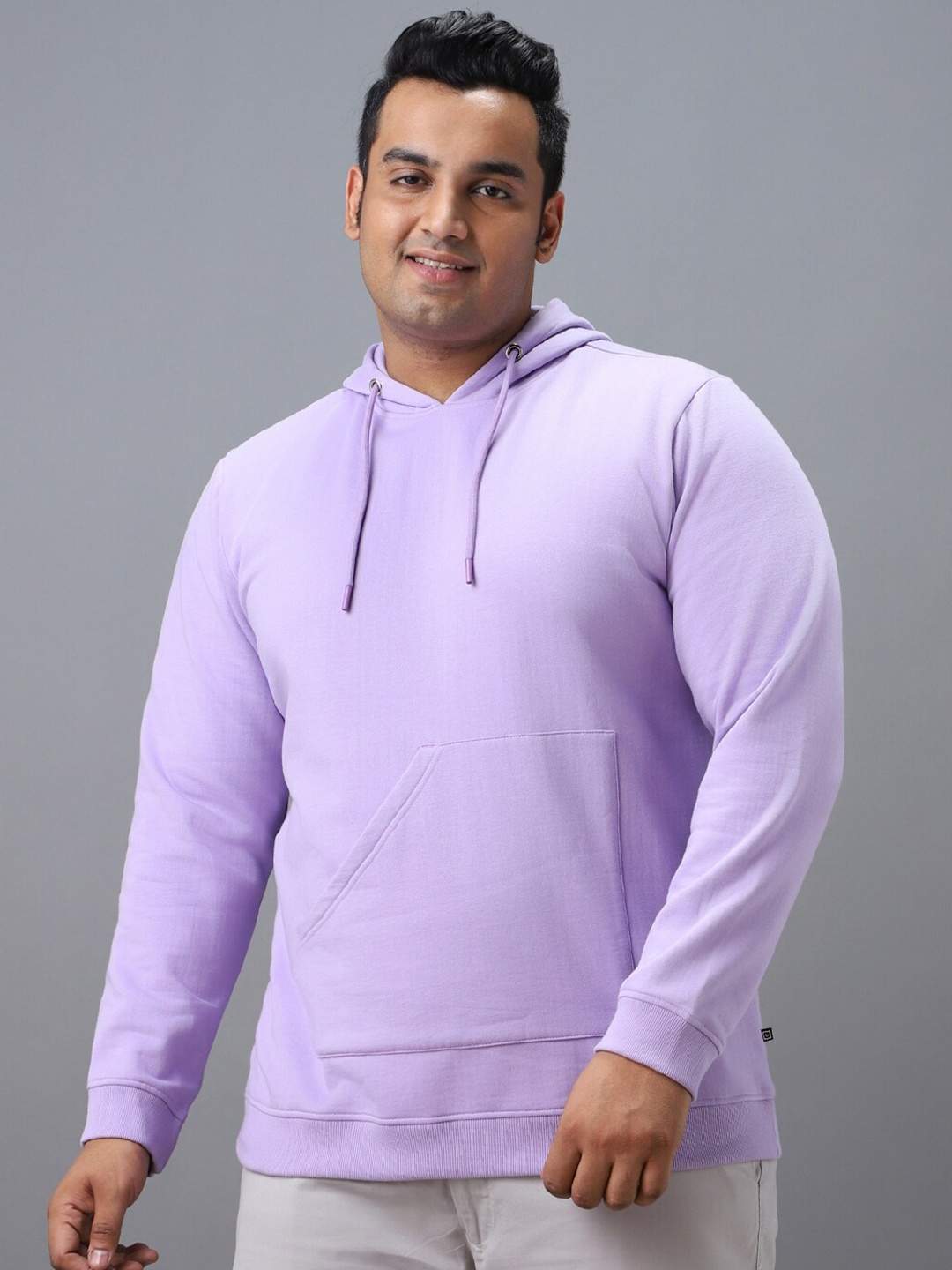 

Urbano Plus Men Solid Hooded Sweatshirt, Purple